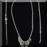 J10. Rhinestone necklace and bracelets. 